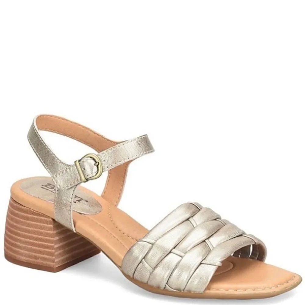 Born Shonie Leather Block Heel Sandals shoes womens size 10